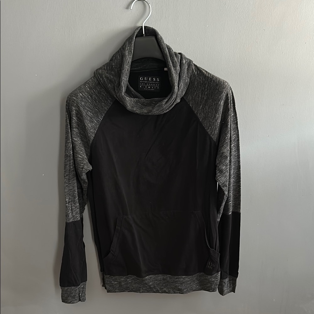 Guess Charcoal and Black Cowl Neck Hoodie